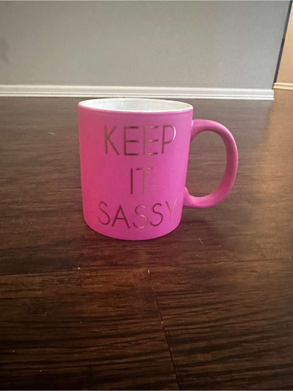 Unk Pink Ceramic Mug with Gold Lettering - Keep It Sassy
